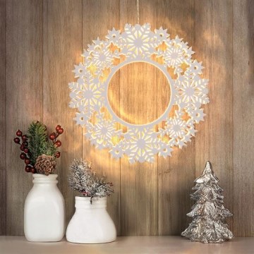 LED Christmas Decoration 10xLED/2xAA Warm White Wreath