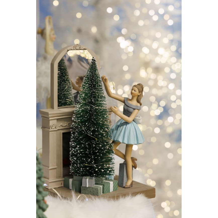 LED Christmas decoration 10xLED/3xAAA warm white