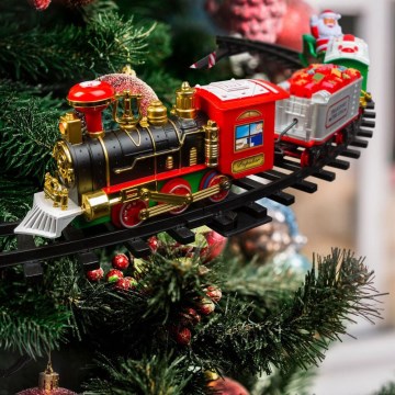 LED Christmas decoration 10xLED/4xAA train