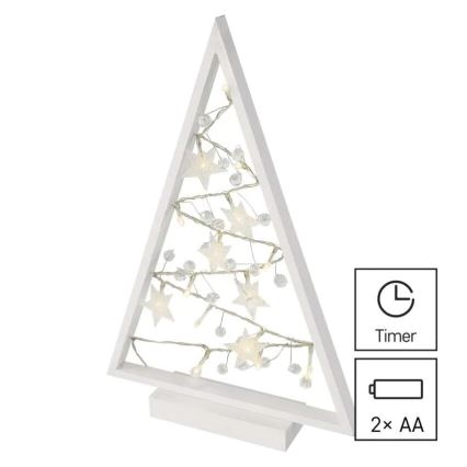 LED Christmas decoration 15xLED/2xAA tree