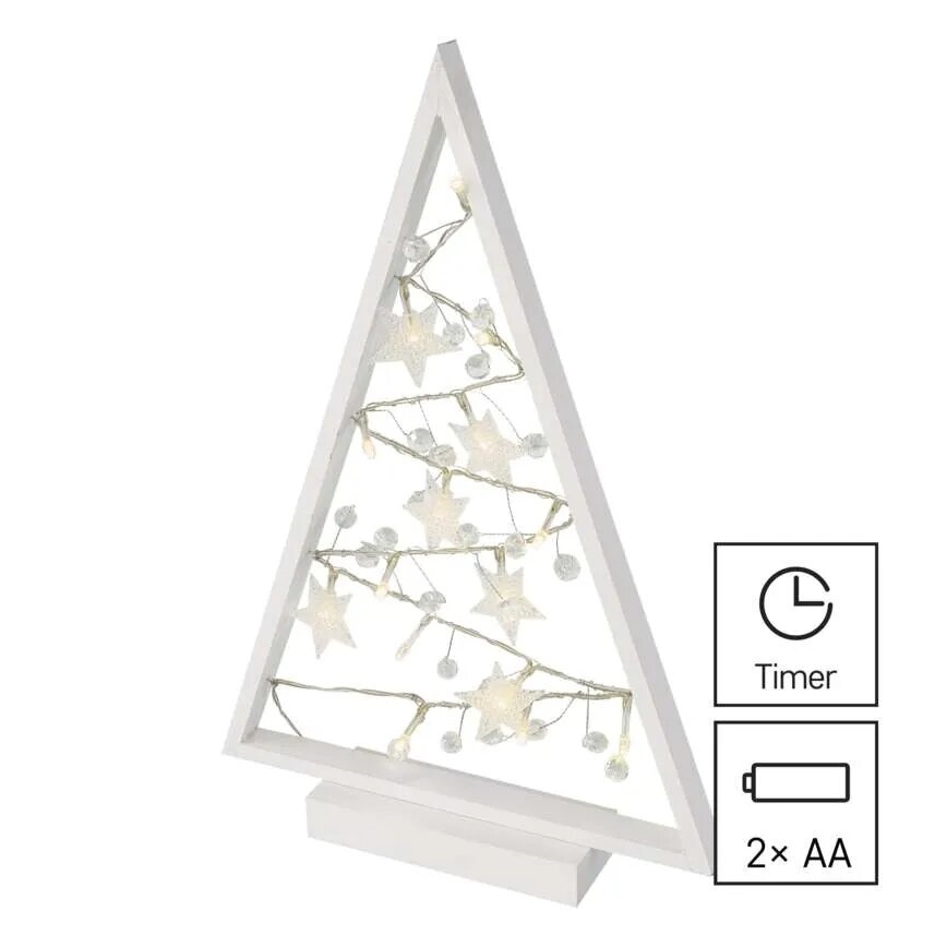 LED Christmas decoration 15xLED/2xAA tree