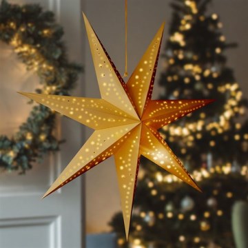 LED Christmas Decoration 20xLED/2xAA 60 cm Warm White Gold Star