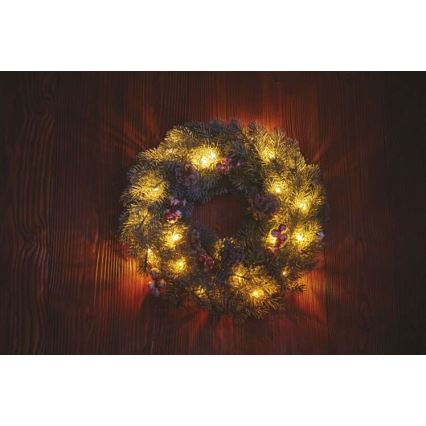 LED Christmas decoration 20xLED/2xAA d. 38 cm
