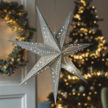 LED Christmas Decoration 20xLED/2xAA Warm White Silver Star