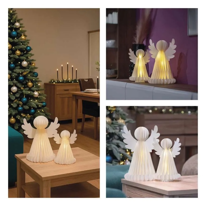 LED Christmas Decoration 20xLED/6xAA Angels