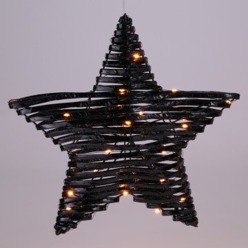 LED Christmas decoration 30xLED/3xAA 40 cm warm white star/black