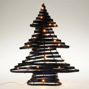 LED Christmas decoration 30xLED/3xAA 40 cm warm white tree/black