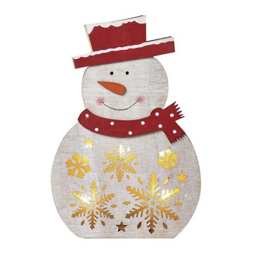 LED Christmas decoration 5xLED/2xAA snowman