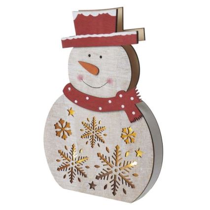 LED Christmas decoration 5xLED/2xAA snowman