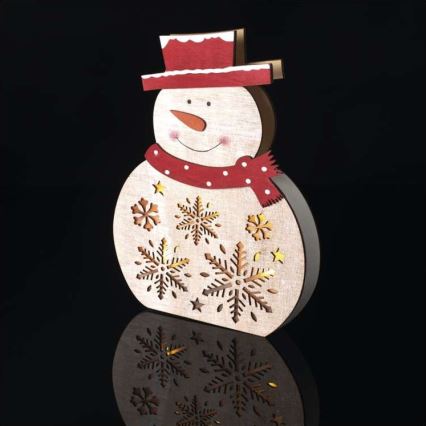 LED Christmas decoration 5xLED/2xAA snowman