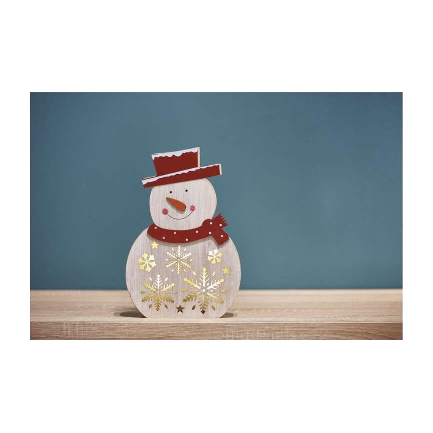 LED Christmas decoration 5xLED/2xAA snowman