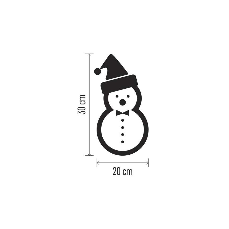 LED Christmas decoration 5xLED/2xAA snowman