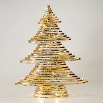 LED Christmas decoration 60 LEDs/3xAA 60 cm warm white tree/gold