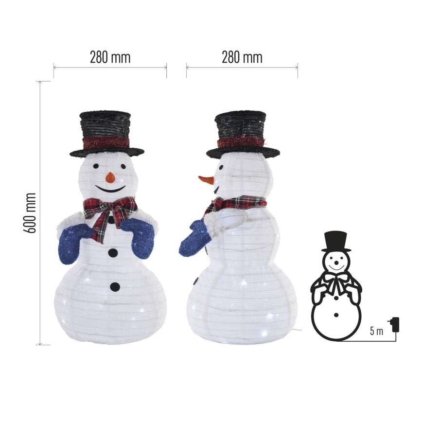 LED Christmas Decoration, 60 LEDs, 60 cm, IP44, Cool White