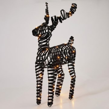 LED Christmas decoration 60xLED/3xAA 60 cm warm white reindeer/black