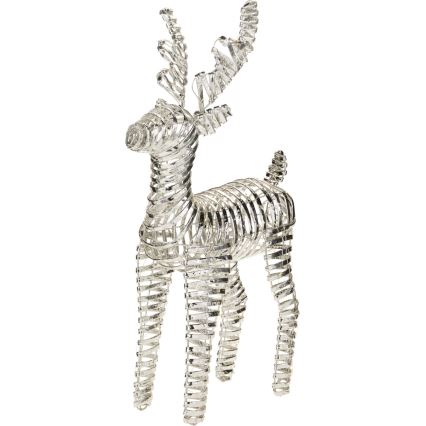 LED Christmas Decoration 60xLED/3xAA 60 cm Warm White Reindeer/Silver