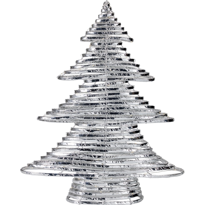 LED Christmas decoration 60xLED/3xAA 60 cm warm white tree/silver