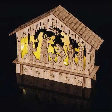 LED Christmas decoration 6xLED/2xAA nativity scene