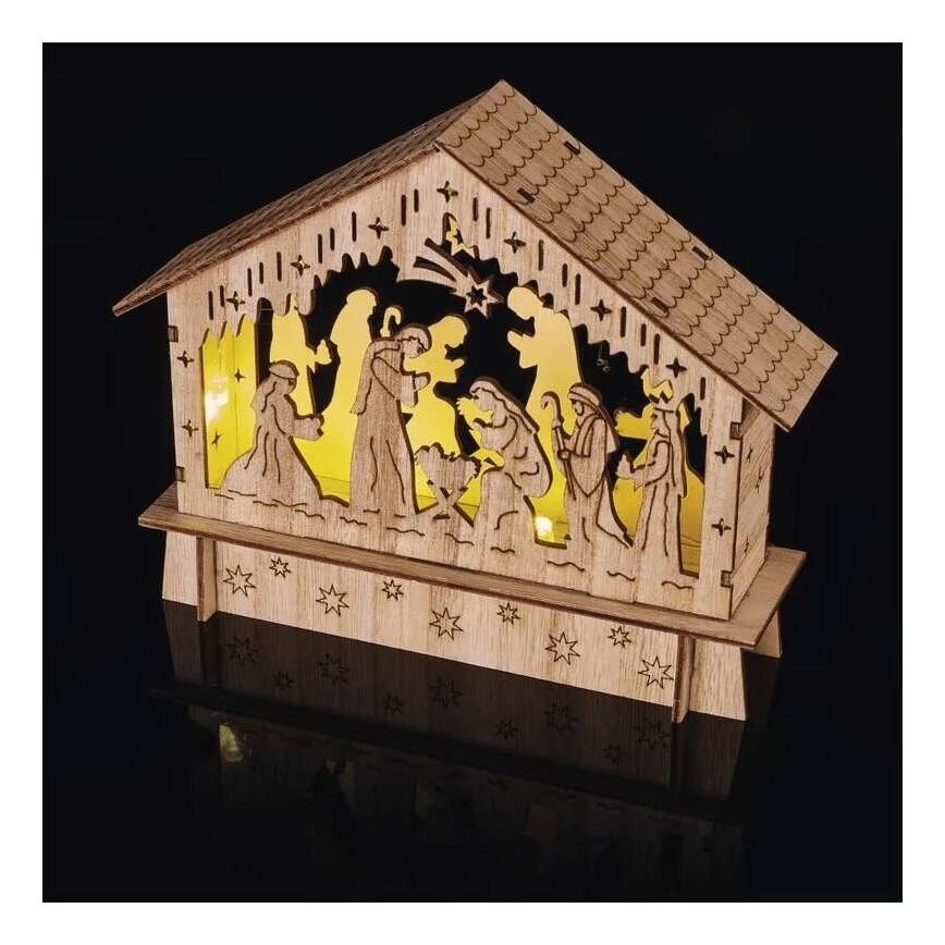 LED Christmas decoration 6xLED/2xAA nativity scene