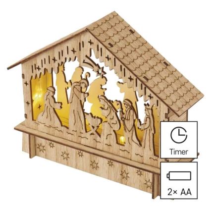 LED Christmas decoration 6xLED/2xAA nativity scene