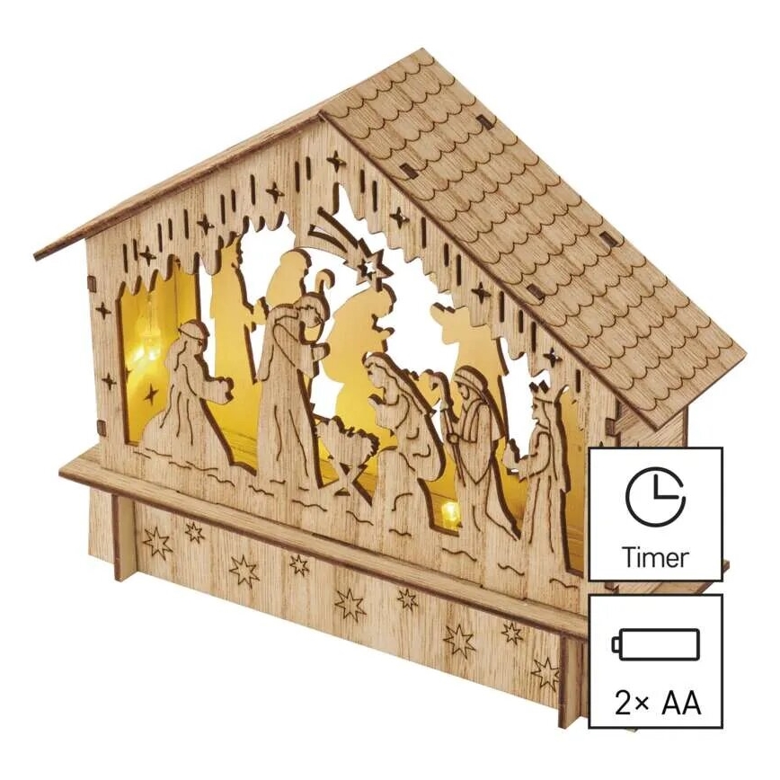 LED Christmas decoration 6xLED/2xAA nativity scene