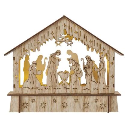 LED Christmas decoration 6xLED/2xAA nativity scene