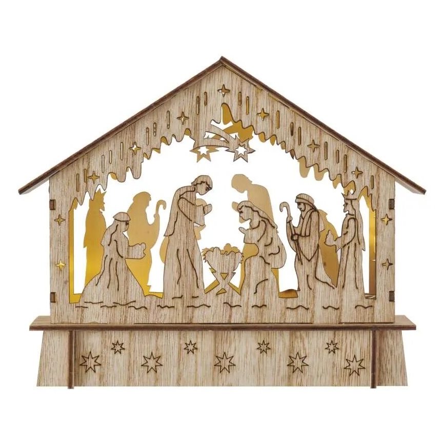 LED Christmas decoration 6xLED/2xAA nativity scene