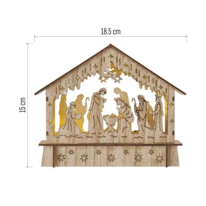 LED Christmas decoration 6xLED/2xAA nativity scene