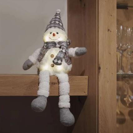 LED Christmas decoration 6xLED/3xAA snowman