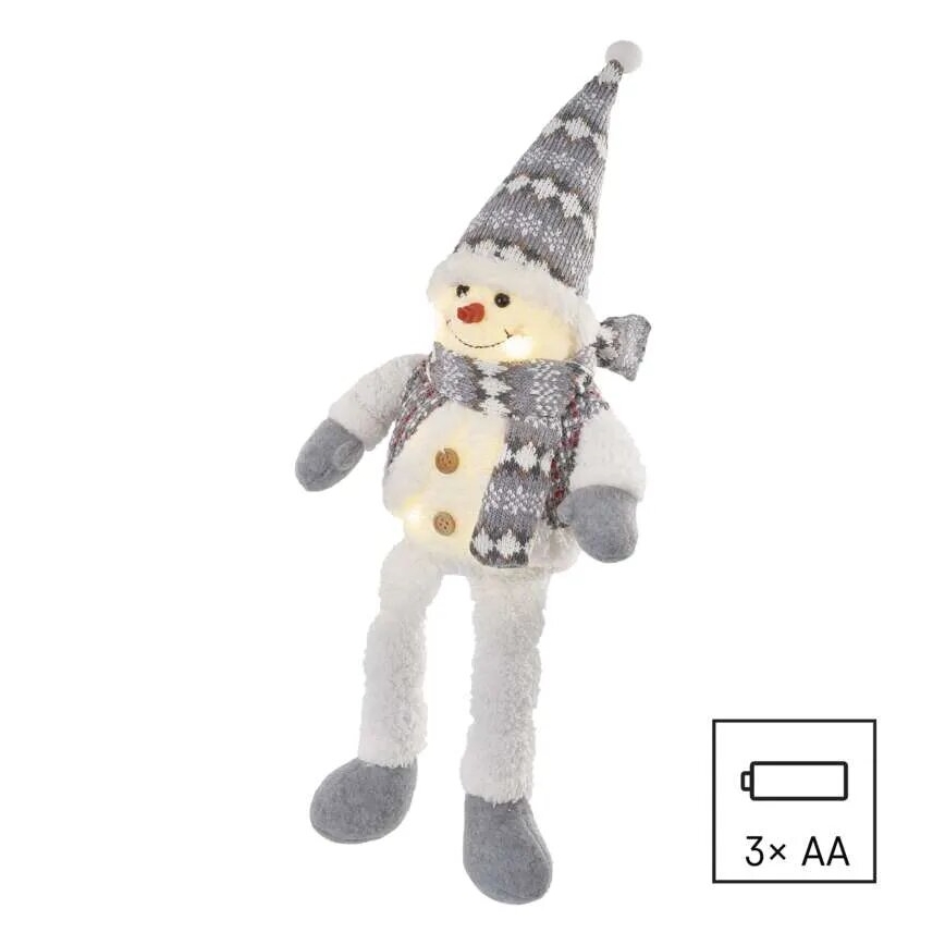 LED Christmas decoration 6xLED/3xAA snowman