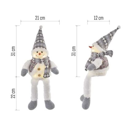 LED Christmas decoration 6xLED/3xAA snowman