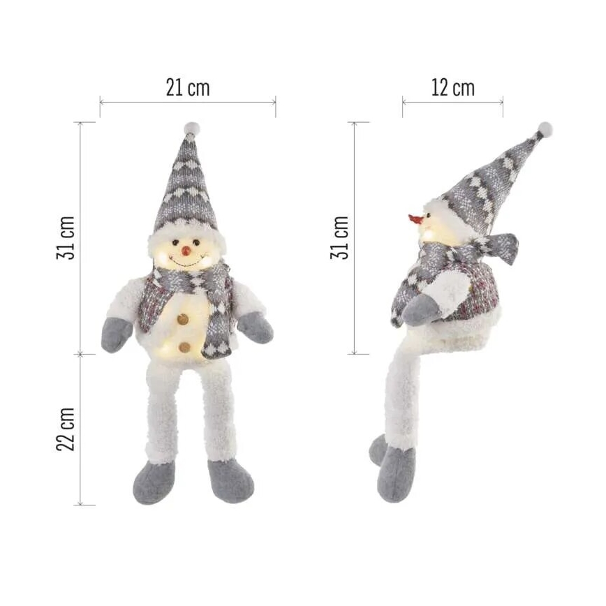 LED Christmas decoration 6xLED/3xAA snowman