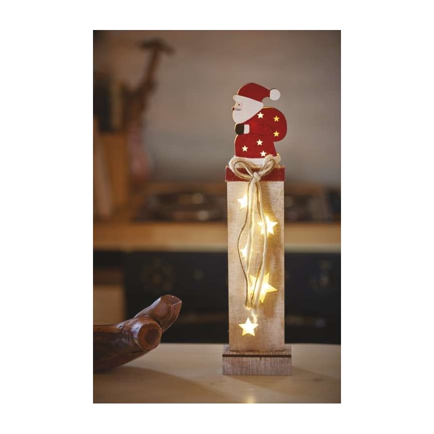 LED Christmas decoration 7xLED/2xAA santa