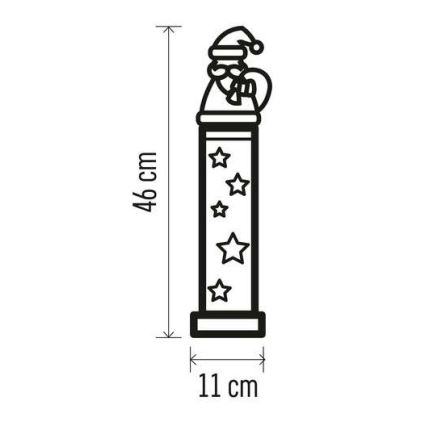 LED Christmas decoration 7xLED/2xAA santa