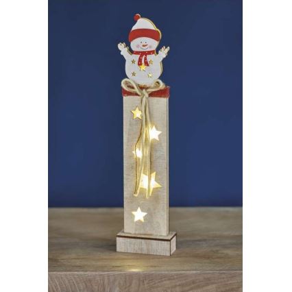 LED Christmas decoration 7xLED/2xAA snowman