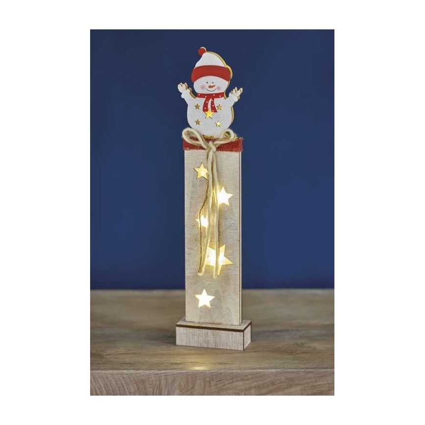 LED Christmas decoration 7xLED/2xAA snowman