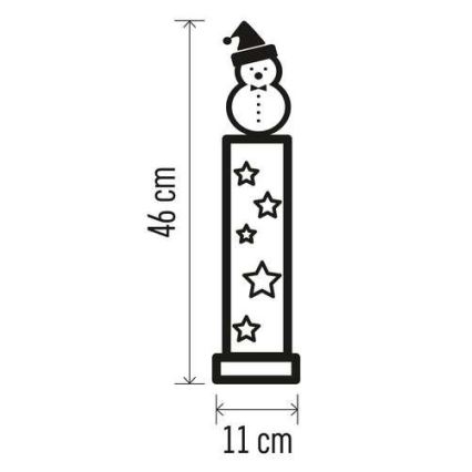 LED Christmas decoration 7xLED/2xAA snowman