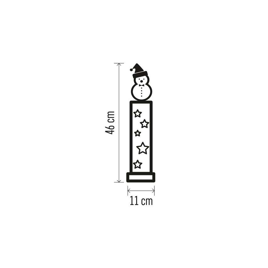 LED Christmas decoration 7xLED/2xAA snowman