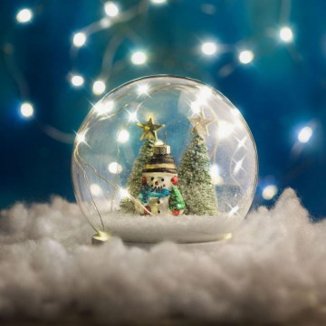 LED Christmas decoration 7xLED/2xAA snowman