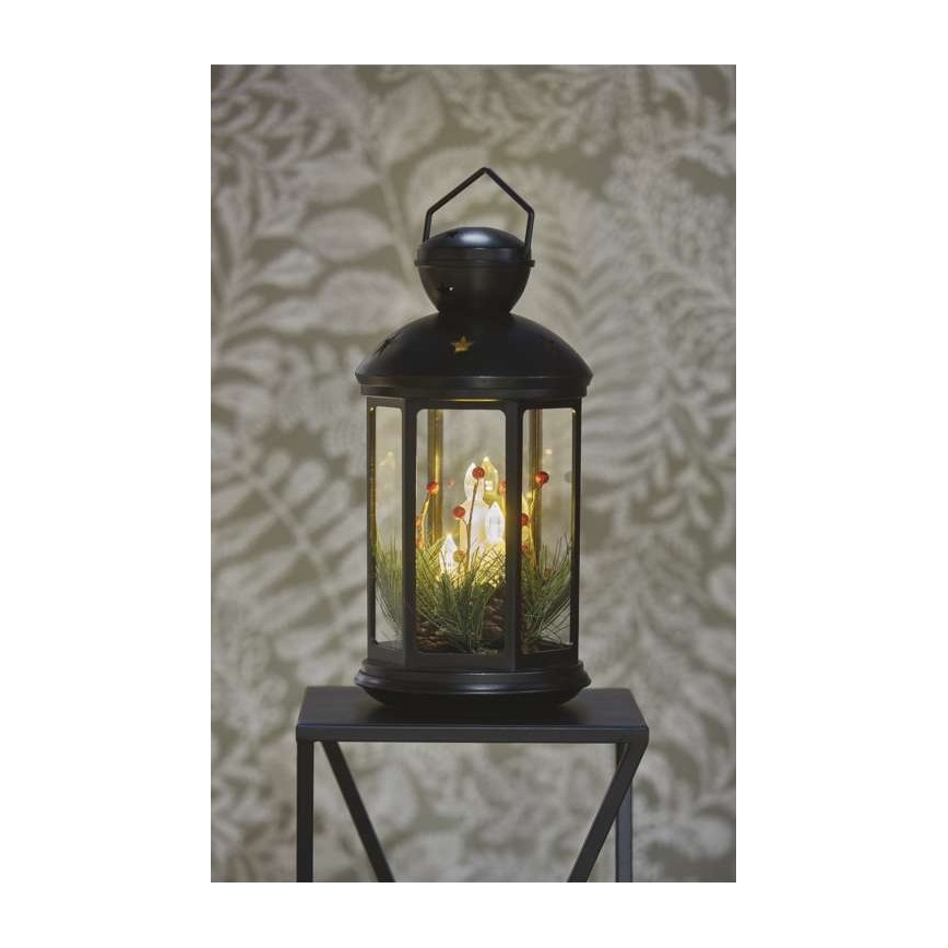 LED Christmas Decoration, Battery-Powered (3×AAA), Black