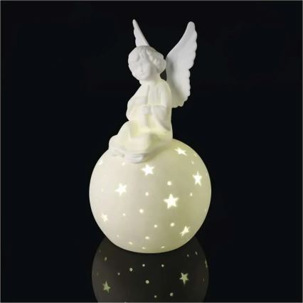 LED Christmas decoration LED/0.4W/2xAA ceramic angel