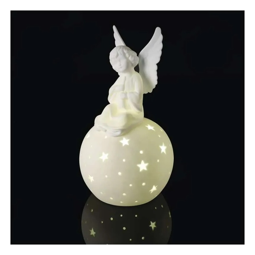 LED Christmas decoration LED/0.4W/2xAA ceramic angel