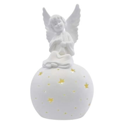 LED Christmas decoration LED/0.4W/2xAA ceramic angel
