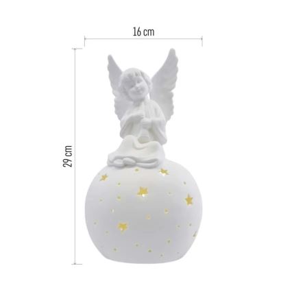 LED Christmas decoration LED/0.4W/2xAA ceramic angel