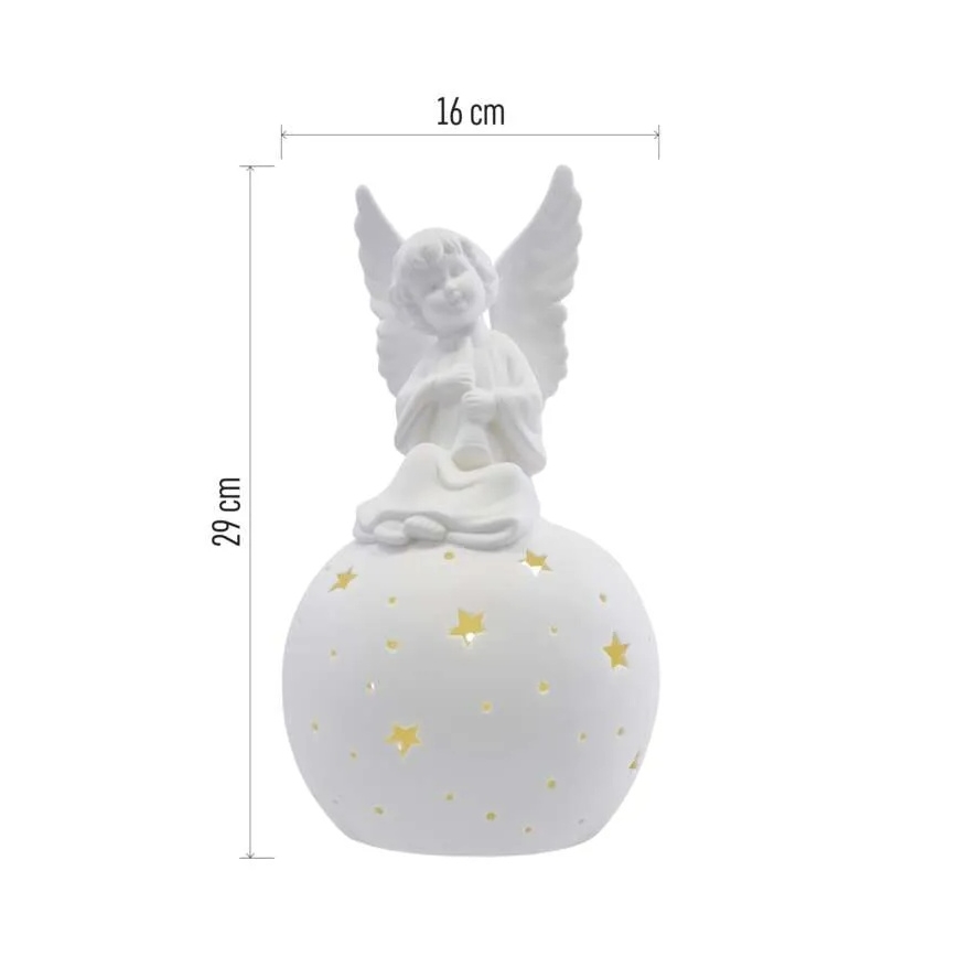 LED Christmas decoration LED/0.4W/2xAA ceramic angel