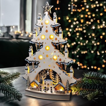 LED Christmas decoration LED/2xAA/warm white tree