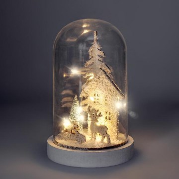 LED Christmas decoration LED/2xAAA snowy scenery with a house