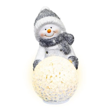 LED Christmas decoration LED/2xLR44/warm white snowman with a snowball