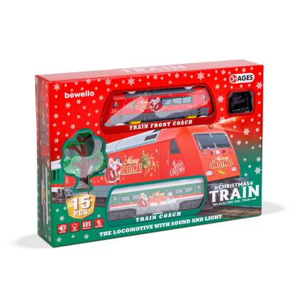 LED Christmas decoration LED/3xAA Ø 70 cm train for under the Christmas tree