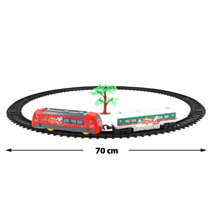 LED Christmas decoration LED/3xAA Ø 70 cm train for under the Christmas tree